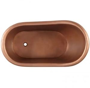 Bañera Ovalada de Lujo Independiente con Patas de Cobre, Bañera de Metal Martillado Portátil para Uso en el Hogar y Hoteles - Artesanía India - Product Image 2