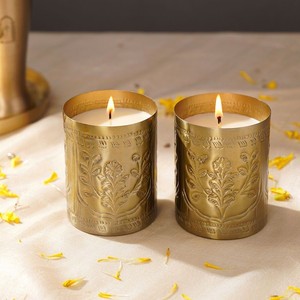 Handmade Vintage Decorative Metal <b>Candle</b> Holder Bowl Engraved Luxury <b>Candle</b> Jar Container For Home Table Wedding Decoration - Product Image 2