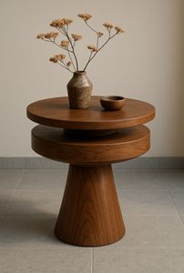 Support de plante sur pied en métal moderne avec plateau rond en marbre couleur chocolat pour la maison et le jardin - Product Image 4