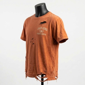 T-shirt décontracté pour homme, coupe slim, en coton 100%, tricoté, avec design personnalisé et effet vieilli - Product Image 3