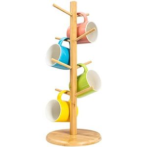 High Arrival Natural Wood Mug Holder Tree <b>Stand</b> Wooden Coffee <b>Tea</b> Cup Organizer Hanger Countertop Display Rack - Product Image 1