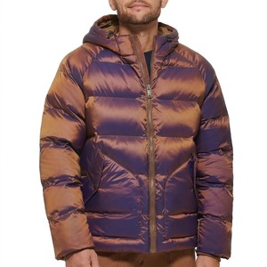 Men's Hooded Metallic Puffer <b>Jacket</b> Shiny Winter Insulated Bubble Coat Thick Warm <b>Zip</b> <b>Up</b> Outdoor Streetwear Fashion Outerwear - Product Image 5