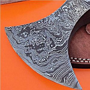 Hacha Tomahawk Jexmoo de Acero de Damasco con Patrón Trenzado, Hecha a Mano, de Grado Industrial, con Funda de Cuero, Regalo para Papá, para Actividades al Aire Libre - Product Image 4