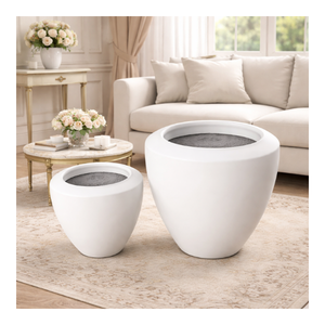 Pots à plantes en fibre de verre prêts à être expédiés, pots décoratifs contemporains pour plantes d'intérieur/extérieur, prix d'usine, pots de jardin - Product Image 1