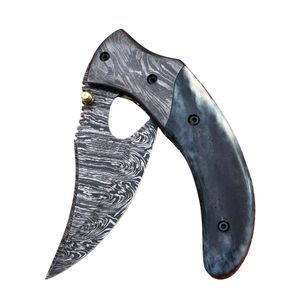 Handmade Damascus Fixed Blade Hunting <b>Knife</b> with Wood Handle and Leather Sheath for Camping Hiking Outdoor <b>Utility</b> and Collect - Product Image 5