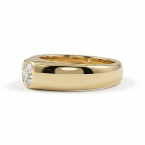 1960s Mid Century Old Mine Cushion Cut CVD Lab Diamond <b>Ring</b> Flush <b>Set</b> Solitaire Wedding <b>Ring</b> in 14K Solid <b>Gold</b> Engagement <b>Ring</b> - Product Image 6