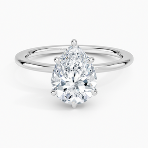 Bague BOJ 019 en argent 925, coupe poire, ajustement parfait Audrey, halo caché, 2 carats, couleur D, Moissanite VVS1 certifiée GRA, prix bas - Product Image 1