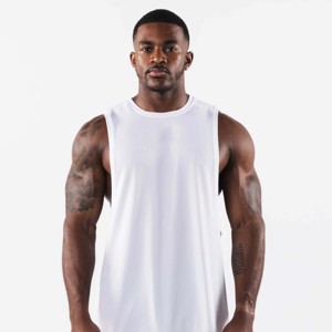 Débardeur côtelé 100 % coton pour homme, coupe ajustée, sans manches, respirant, sous-vêtement masculin, grande taille - Product Image 1