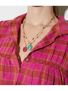 สร้อยคอหินสีฟ้าทำมือ ประดับจี้ทรงมาร์คีส์ ลูกปัดหลากสี เชือกปรับได้ สไตล์โบโฮ ลายพระพุทธรูปและผีเสื้อ - Product Image 5