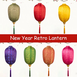 Linterna de seda ecológica hecha a mano, estilo tradicional vietnamita, Festival de Año Nuevo, decoración de vacaciones, decoraciones de pared de fiesta Hoi - Product Image 4