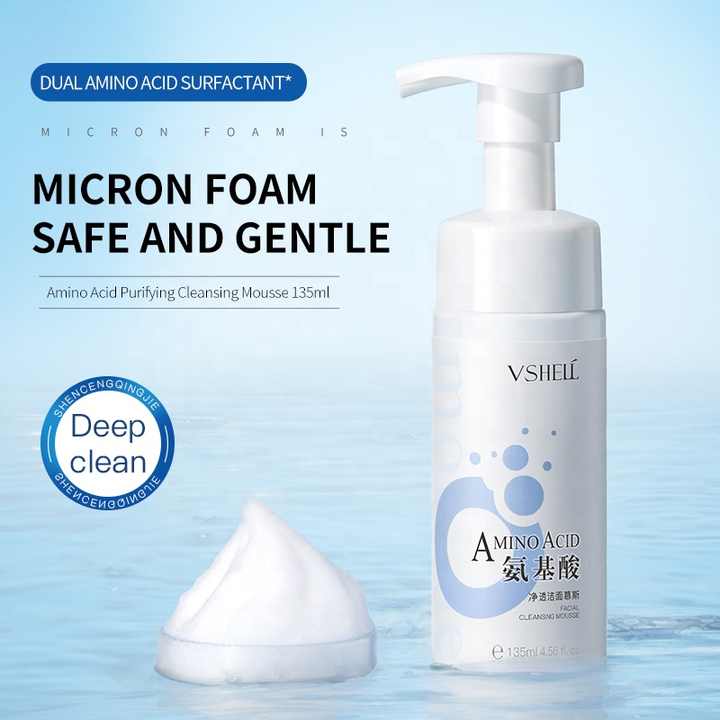 Vshell Amino Acid Cleansing Foam 135ml Hydrating Gentle Daily Face