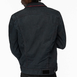 Hot Selling High-Street Style with Custom Colors <b>Rhinestone</b> Front Logo for Winter Factory-Made Men's 100% Cotton Denim <b>Jackets</b> - Product Image 3