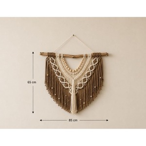 Tapiz de Macramé Bohemio para Pared, Forma Geométrica Abstracta de Triángulo, Fibra Natural, Decoración para el Hogar, Pieza de Arte para Sala de Estar, Un Solo Pieza - Product Image 6