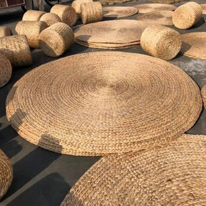 Tapis en jacinthe d'eau tressés à la main du Vietnam, en fibres naturelles, pour chambre, hôtel, salon, sol, décoration intérieure - Product Image 2