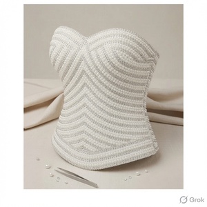 Panel de Blusa de Lujo con Adorno de Perlas Delanteras y Traseras, Pedrería Suelta en Forma de Diamante de 12 Facetas para Prendas - Product Image 2