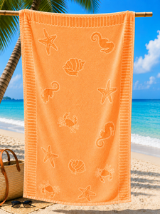500 GSM 100% Cotton Beach Towel 70 x 140 cm Custom Logo Private Label Wholesale Manufacturer - Product Image 1