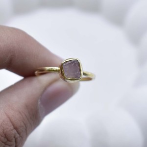 Natural Raw Rose Quartz <b>Ring</b> Gold Plated Adjustable Collet Set Handmade <b>Ring</b> Birthstone Boho <b>Statement</b> <b>Ring</b> Gift for Women - Product Image 2