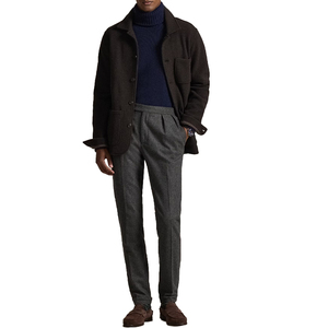 Premium Heavyweight Wool Blend Utility Shirt Jacket Men Heritage Overshirt OEM Custom Americana Workwear Outerwear Reinforced - Product Image 6
