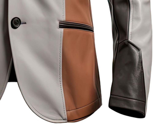 Vestes en cuir respirantes pour hommes grandes tailles - Toutes saisons Tamda International Manches longues 280g Logo personnalisé devant et derrière - Product Image 2