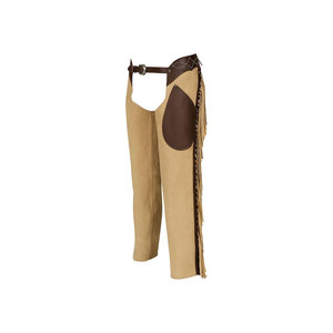 Leather <b>Equestrian</b> Pants With Fringe And Brown Patch Design For Horse Riding - Product Image 1