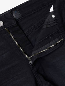 Shorts de Mezclilla Azul Oscuro de Cintura Alta con Dobladillo Deshilachado y Cintura Elástica para Hombre, Estilo Casual, Secado Rápido - Product Image 2