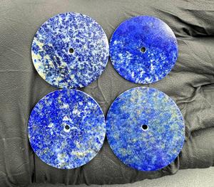 Pierre précieuse naturelle Lapis Lazuli bleu, cadran plat 31,5 mm, qualité excellente, pierre brute pour la fabrication de bijoux, perçage gratuit, AK Gems - Product Image 2