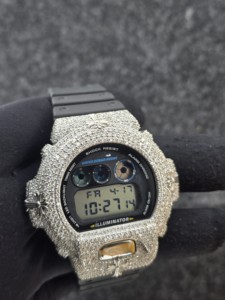 Pass Diamond <b>Tester</b> Quartz Digital Moissanite DW6900 Watch Case <b>Gold</b> Plated VVS Diamond Iced Bezel Luxury Jewelry Parts Kids - Product Image 6