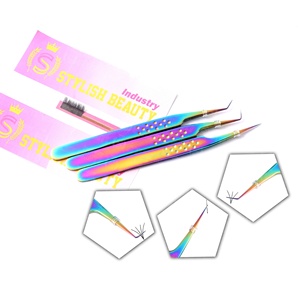 Pinces à cils antistatiques durables avec logo personnalisé, outils d'extension de cils, pinces de précision en acier inoxydable pour les artistes en cils - Product Image 2