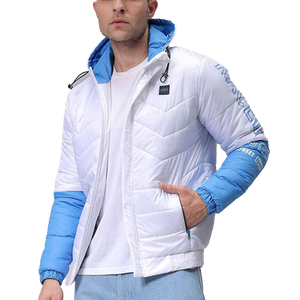 Chaqueta acolchada de invierno para hombre, talla grande, personalizada OEM, impermeable, cortavientos, con capucha y cremallera, bordada, informal, para nieve, senderismo. - Product Image 1