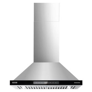 Campana extractora de techo tipo chimenea de 30 pulgadas, 800 CFM, de acero inoxidable, para cocina, con control por gestos, montaje en pared - Product Image 1