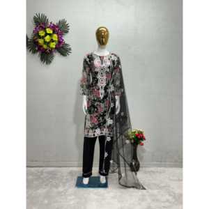 Ropa de diseñador india y pakistaní, elegante Top Plazzo y Dupatta para ropa de fiesta - Product Image 2