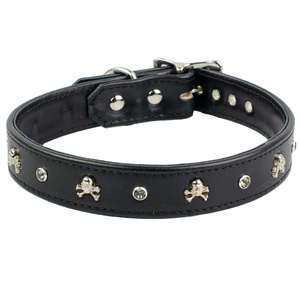 Collier pour chien en cuir véritable léger de haute qualité clous de cristaux Fancy Conchos Solid Rivet Direct Manufacturer Supplier - Product Image 1