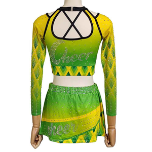 Uniforme de Animadoras Elite Varsity Squad con Cristales Aplicados a Mano, Tela Atlética Transpirable y Pedrería - Product Image 2