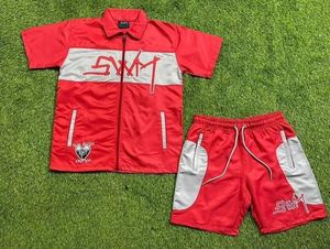 Ensemble de survêtement noir personnalisé avec bandes réfléchissantes, veste zippée et pantalon, vêtements de sport pour hommes et femmes, séchage rapide, idéal pour la gym et la course à pied - Product Image 2