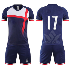 Ensemble de maillots de football personnalisés pour hommes, jaune, marine et blanc, col en V, manches courtes, polyester respirant, uniforme d'équipe personnalisé - Product Image 4