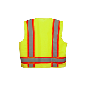 Gilet de sécurité haute visibilité jaune réfléchissant en polyester, uniforme ANSI Classe 2 pour travaux routiers et usage de garde, toutes saisons - Product Image 5