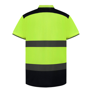 เสื้อโปโลนิรภัยสะท้อนแสงสำหรับผู้ชาย แขนสั้นสองสี ชุดทำงานแบบมองเห็นได้ชัดเจน รับผลิตตามแบบ (OEM) ขายส่ง - Product Image 2