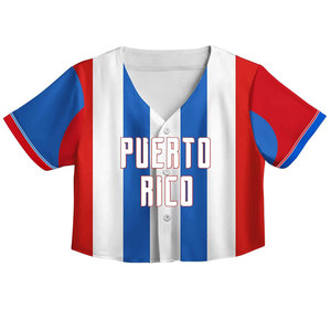 Crop top de baseball personnalisé pour femmes, nom, numéro et logo personnalisés, jersey athlétique de qualité supérieure, sublimation - Product Image 2