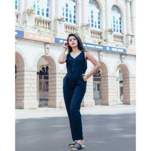 Combinaison pour femme bleu royal non extensible à taille haute, respirante, style streetwear, taille XS - Product Image 4