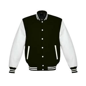 Nouvelle veste de baseball vintage en cuir avec patch en chenille brodé sur mesure OEM pour hommes - Product Image 1