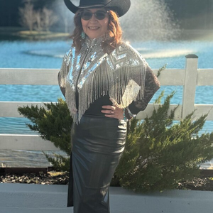 ผ้าไหมแฟนซีปักลายด้วยเลื่อมและลูกปัดกึ่งสำเร็จรูป |   คิดค่าบริการพร้อมภาษี ค่าจัดส่งเพิ่มเติมตามน้ำหนักและพื้นที่ - Product Image 4