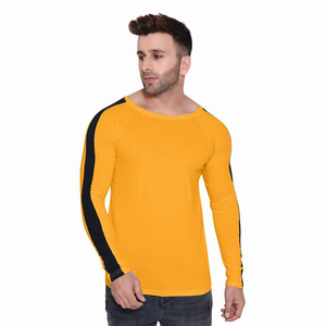 T-shirt basique à manches longues pour homme, logo personnalisé, 100 % coton, vêtement décontracté, t-shirt à marque privée, t-shirt pour tous les jours, coupe classique - Product Image 1