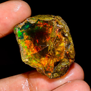 Deslumbrante calidad de Grado Superior 100% Natural Welo fuego etíope ópalo elegante aceite áspero piedra preciosa suelta para hacer joyería uso ópalo aceitoso - Product Image 1