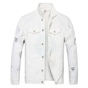 2026 Solid Color Casual Men's <b>Jeans</b> Jacket Stand Collar Front Logo Breathable Eco-Friendly Winter Streetwear Comfortable Fit - Product Image 1