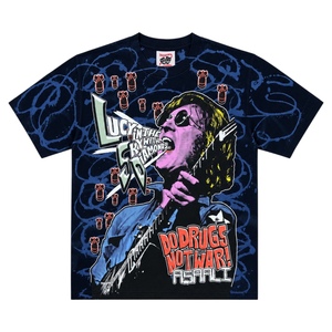 T-shirt Lucky in the for with Diamonds Do Drugs Not War pour homme, manches courtes, imprimé, style streetwear, col rond, coupe ample, 100% coton - Product Image 1
