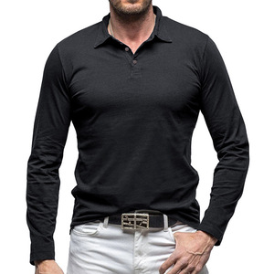 Chemise à manches longues en piqué de coton respirant, logo personnalisé, chemises de golf promotionnelles - Product Image 5