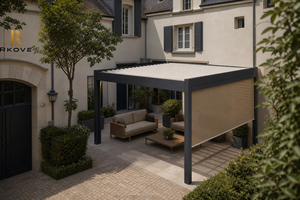 Pérgola Motorizada de Aluminio RKove 4x5m, Pérgola Moderna para Patio, Independiente, con Pantalla ZIP y LED, para Patio Trasero Pequeño, Villa - Product Image 3