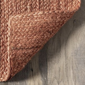 Tapis en jute tressé à la main, écologique, rustique, couleur unie, à poils ras, pour salon et chambre à coucher - Product Image 5
