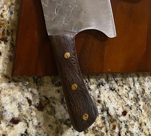 Couteau à découper artisanal en acier inoxydable, couteau de boucher et de chef avec manche en bois d'olivier, couteau à découper pour la viande - Product Image 6