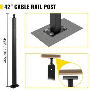 Palo per Ringhiera con Cavo 106,7 x 2,5 x 5 cm in Acciaio Inox Spazzolato per Ringhiere e Corrimano di Ponti e Scale - Product Image 2